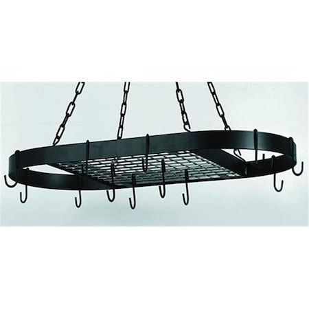 Old Dutch International Old Dutch International 118MB 32.5 x 17 Inch Oval Matte Black Hanging Pot Rack w/12 Hooks Chain 118MB